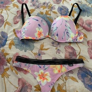 Vs Pink floral bra and undie set